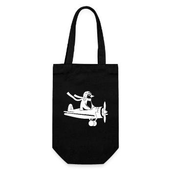 Penguin Pilots Silhouette Flight License - Gift Bag for Bottles - black - Front