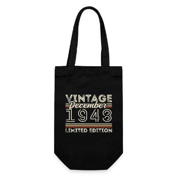 Vintage Décembre 1948 - 77e Anniversaire Décember - Sac à bouteille - noir - Devant