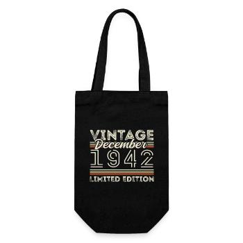 Jahrgang Dezember 1942 - 83. Jubiläum Dezember - Geschenkbeutel für Flaschen - Schwarz - Vorne