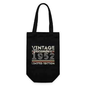 Vintage December 1952 - 73rd Anniversary December - Gift Bag for Bottles - black - Front