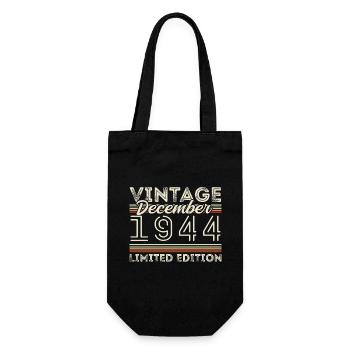 Jahrgang Dezember 1944 - 81. Jubiläum Dezember - Geschenkbeutel für Flaschen - Schwarz - Vorne