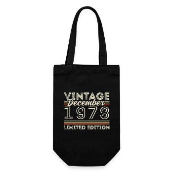 Vintage December 1978 - 47th Anniversary December - Gift Bag for Bottles - black - Front