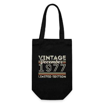 Vintage December 1977 - 48th Anniversary December - Gift Bag for Bottles - black - Front