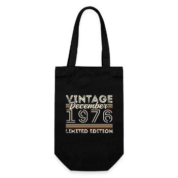 Vintage December 1976 - 49th Anniversary December - Gift Bag for Bottles - black - Front