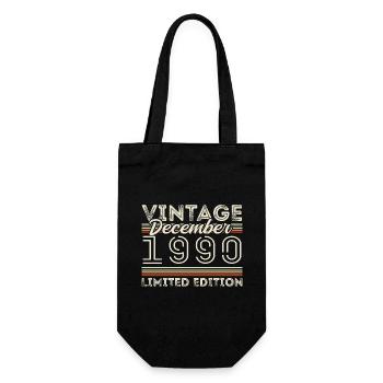 Vintage December 1990 - 35th Anniversary December - Gift Bag for Bottles - black - Front