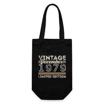Vintage December 1979 - 46th Anniversary December - Gift Bag for Bottles - black - Front