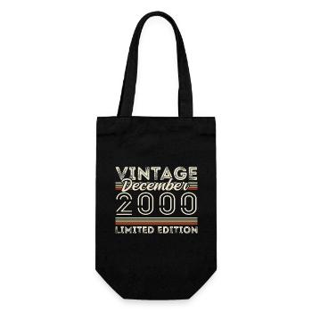 Vintage December 2000 - 25th Anniversary December - Gift Bag for Bottles - black - Front