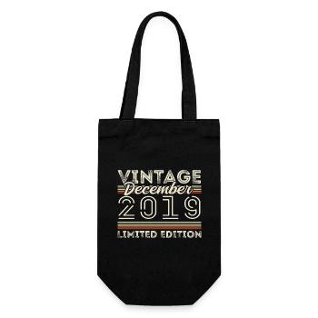Vintage December 2019 - 6th Anniversary December - Gift Bag for Bottles - black - Front