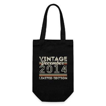 Vintage December 2014 - 11th Anniversary December - Gift Bag for Bottles - black - Front
