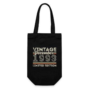 Vintage December 1998 - 27th Anniversary December - Gift Bag for Bottles - black - Front