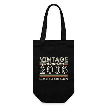 Vintage December 2006 - 19th Anniversary December - Gift Bag for Bottles - black - Front
