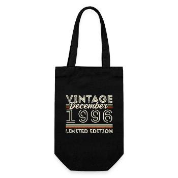 Vintage December 1996 - 29th Anniversary December - Gift Bag for Bottles - black - Front