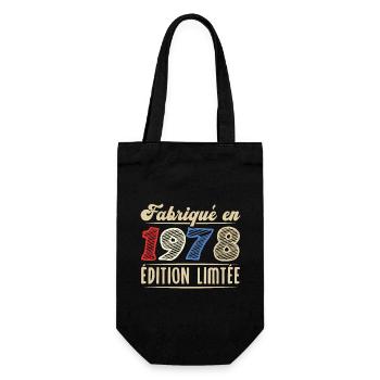 Fabriqué en 1978, Vintage cadeau d'anniversaire - Sac à bouteille - noir - Devant