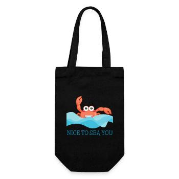 Le crabe crabe dans la mer accueille avec « Ravi de vous voir! » - Sac à bouteille - noir - Devant