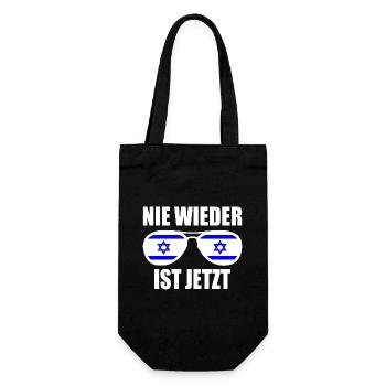 Nie wieder ist jetzt - Geschenkbeutel für Flaschen - Schwarz - Vorne