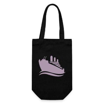 Cruise Ship Silhouette Minimalist Sea - Gift Bag for Bottles - black - Front