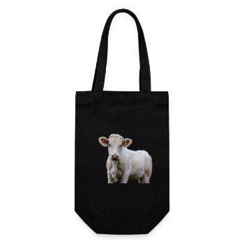 Luusige Cow Cow Head Farmer Gift - Gift Bag for Bottles - black - Front
