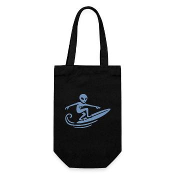 Alien Surfer Surfing Surfboard Summer Surfing - Gift Bag for Bottles - black - Front