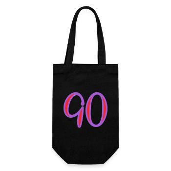 90. 90 YEARS. 90TH ANNIVERSARY. 90TH ANNIVERSARY. - Gift Bag for Bottles - black - Front
