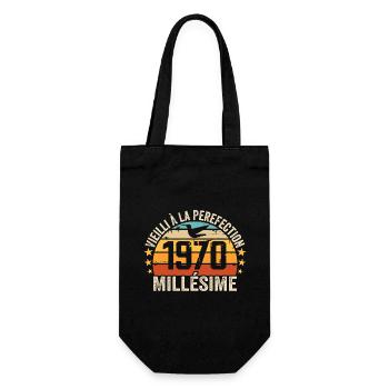 Vintage, 1970er Jahre, Retro, 1970er Jahre, Geburtstagsgeschenk - Geschenkbeutel für Flaschen - Schwarz - Vorne