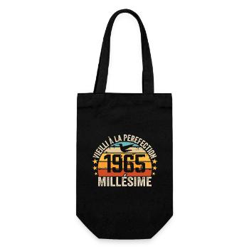 Vintage 1965 Retro 1965 Birthday Gift - Gift Bag for Bottles - black - Front