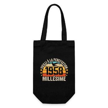 Millésime 1958 Cadeau D’anniversaire Rétro 1958 - Sac à bouteille - noir - Devant