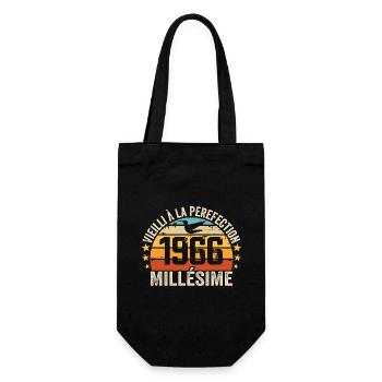 Millésime 1966 Cadeau D’anniversaire Rétro 1966 - Sac à bouteille - noir - Devant