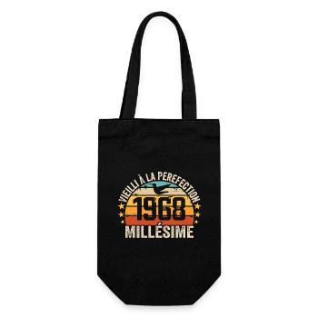 Millésime 1968 Cadeau D’anniversaire Rétro 1968 - Sac à bouteille - noir - Devant
