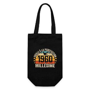 Millésime 1960 Cadeau D’anniversaire Rétro 1960 - Sac à bouteille - noir - Devant