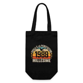 Millésime 1988 Cadeau D’anniversaire Rétro 1988 - Sac à bouteille - noir - Devant