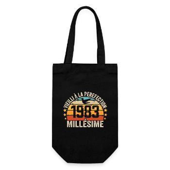 Jahrgang 1983 Retro 1983 Geburtstagsgeschenk - Geschenkbeutel für Flaschen - Schwarz - Vorne