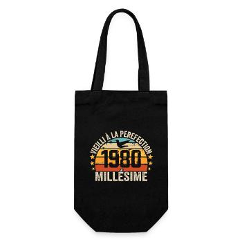 Millésime 1980 Cadeau D’anniversaire Rétro 1980 - Sac à bouteille - noir - Devant
