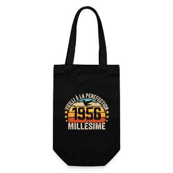 Vintage 1956 Retro 1956 Birthday Gift - Gift Bag for Bottles - black - Front