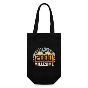 Vintage 2000 Retro 2000 Birthday Gift - Gift Bag for Bottles - black - Front
