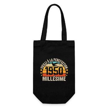 Millésime 1950 Cadeau D’anniversaire Rétro 1950 - Sac à bouteille - noir - Devant