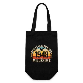 Millésime 1948 Cadeau D’anniversaire Rétro 1948 - Sac à bouteille - noir - Devant