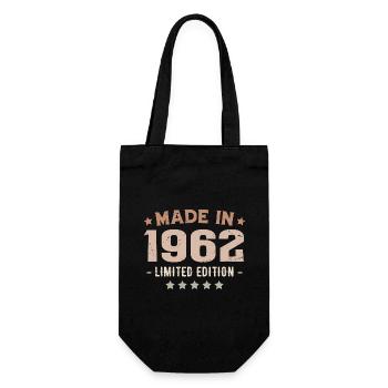 Hergestellt im Jahr 1962 Jahrgang 1962 Jubiläumsgeschenk - Geschenkbeutel für Flaschen - Schwarz - Vorne