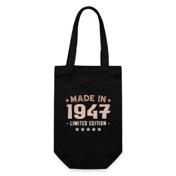 Made in 1947 Vintage 1947 Anniversary Gift - Gift Bag for Bottles - black - Front