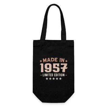 Made in 1957 Anniversary Gift 1957 Vintage 1957 - Gift Bag for Bottles - black - Front