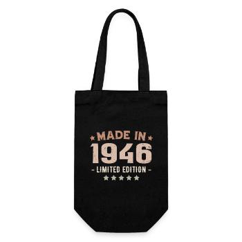 Made in 1946 Anniversary Gift 1946 Vintage 1946 - Gift Bag for Bottles - black - Front