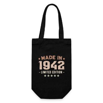 Baujahr 1942 Geburtstagsgeschenk 1942 Jahrgang 1942 - Geschenkbeutel für Flaschen - Schwarz - Vorne
