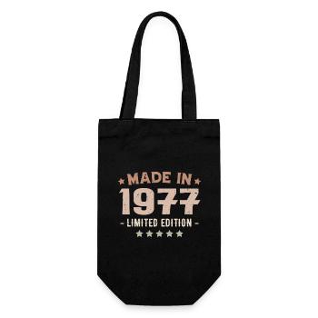 Made in 1977 Birthday Gift 1977 Vintage 1977 - Gift Bag for Bottles - black - Front