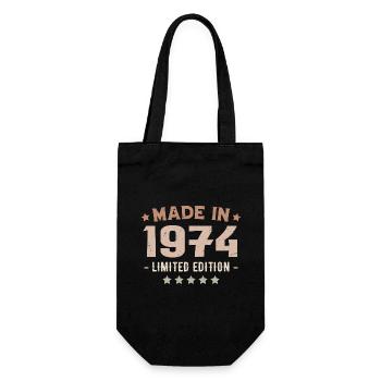 Made in 1974 Anniversary Gift 1974 Vintage 1974 - Gift Bag for Bottles - black - Front