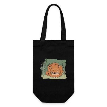 Illustration design "Fox Kisses" - Gift Bag for Bottles - black - Front