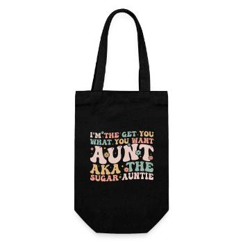 Aka The Sugar Auntie - Funny For Any Aunt - Auntie - Sac à bouteille - noir - Devant