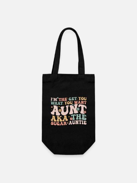 Aka The Sugar Auntie - Funny For Any Aunt - Auntie - Sac à bouteille - noir