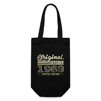Geboren im Oktober 1968 Retro-Geburtstag Oktober 1968 - Geschenkbeutel für Flaschen - Schwarz - Vorne