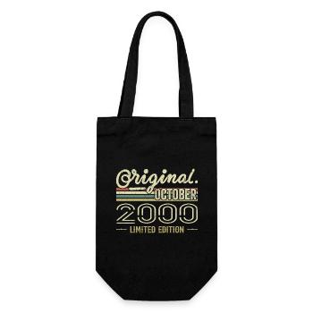 Born in October 2000 Retro Birthday October 2000 - Gift Bag for Bottles - black - Front