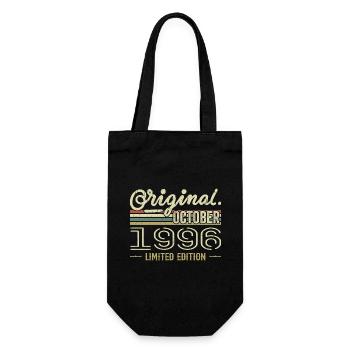 Born in October 1996 Retro Birthday October 1996 - Gift Bag for Bottles - black - Front