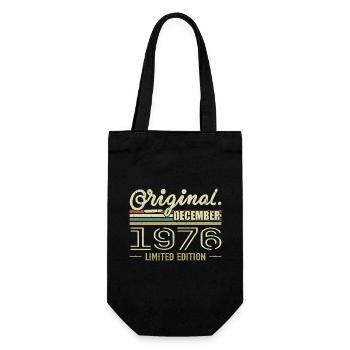 December 1976 Birthday December 1976 December - Gift Bag for Bottles - black - Front